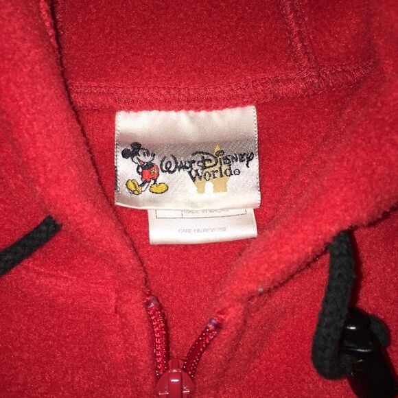 Walt Disney World Mickey Mouse Fleece Hoodie Sz S Red Pockets Unisex - Picture 9 of 12